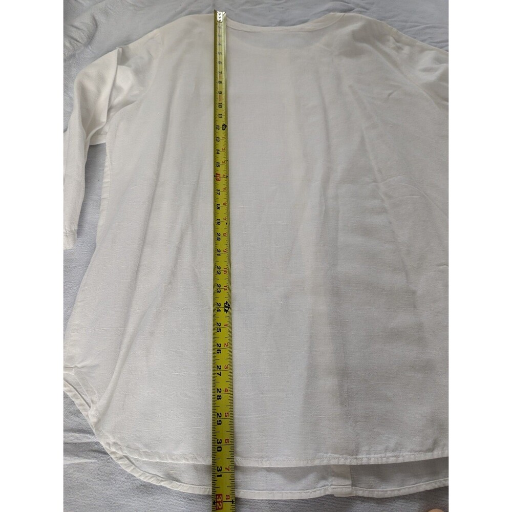 Hot Cotton Lagenlook Outfit Tunic Top & Pants White Set 3/4 Sleeve Size XL - Picture 6 of 11